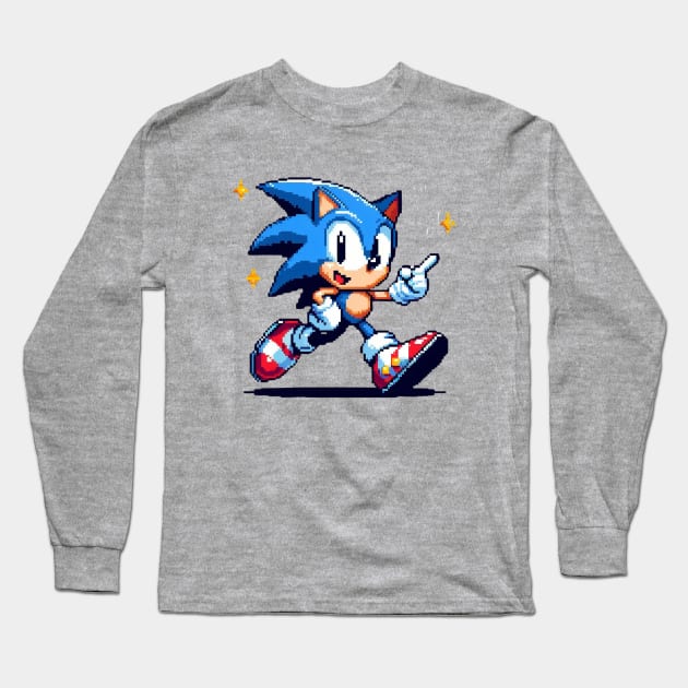 Pixel Sonic Retro Ni Long Sleeve T-Shirt by Amado ⭐⭐⭐⭐⭐